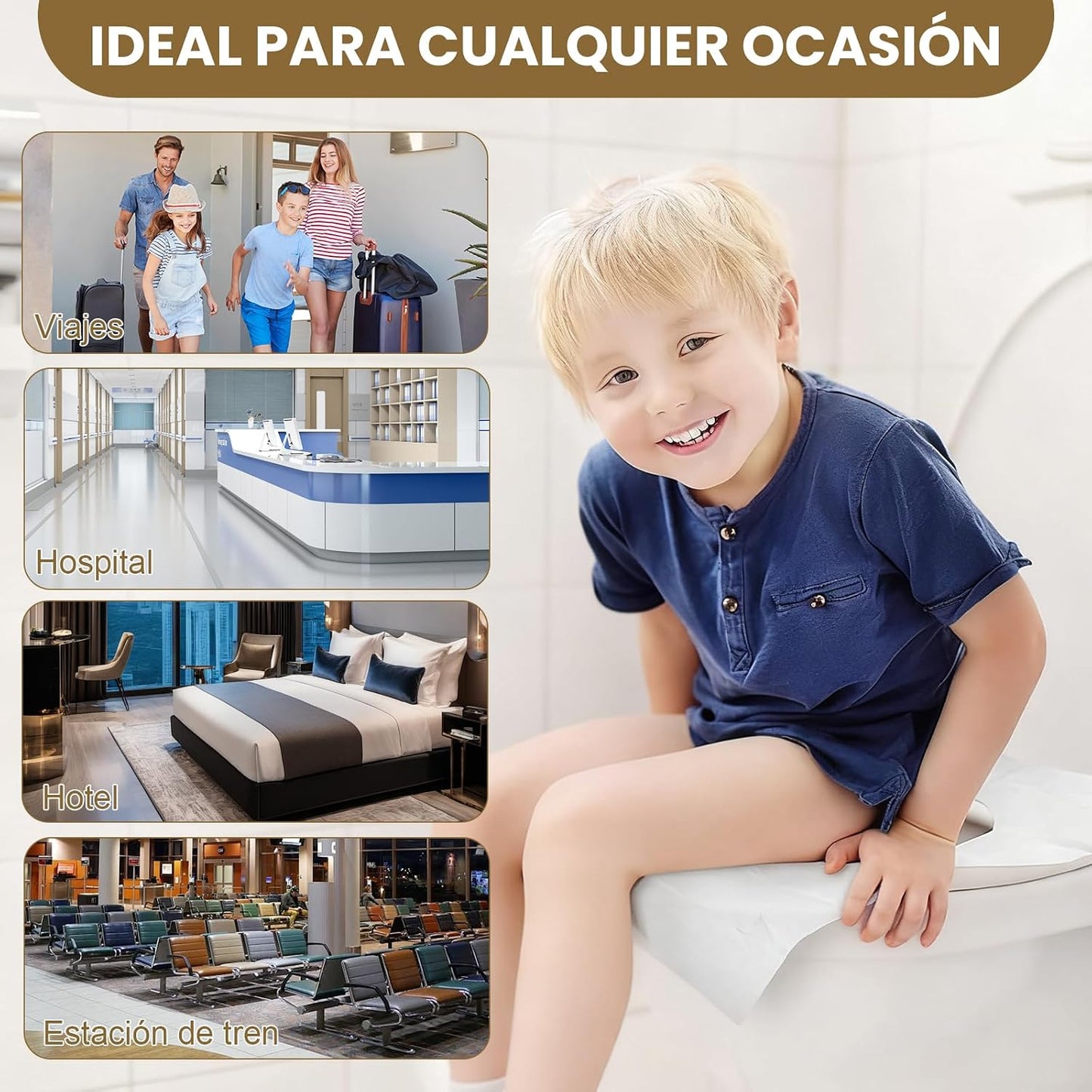 Fundas Desechables para Asiento de Inodoro 150 Pcs, Cubre Asiento Inodoro Desechable de Papel Espeso, Cubre Asiento Inod