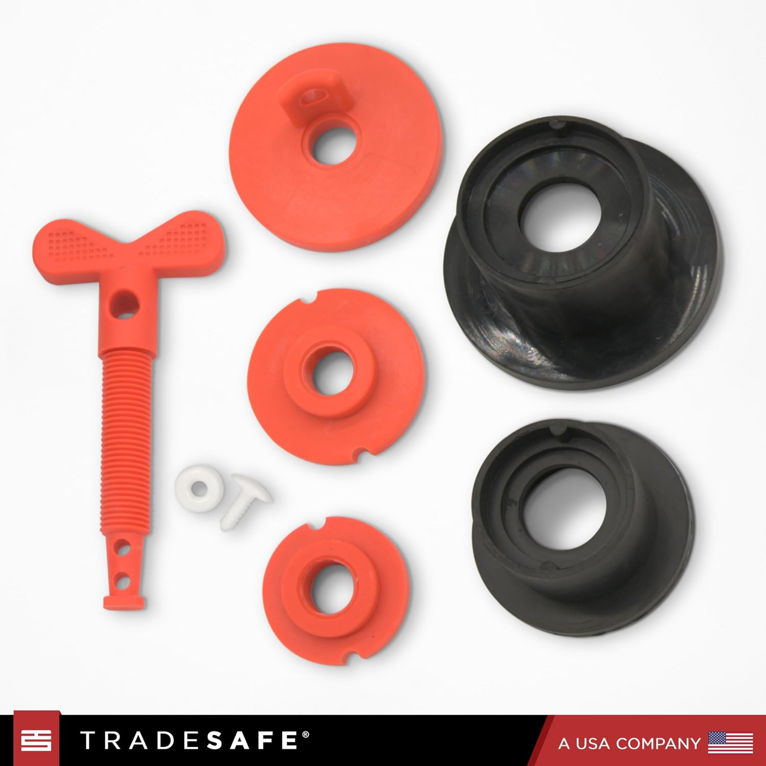 TRADESAFE Dispositivo Bloqueo y Rotulado Tambor LOTO, Tapón Expansión Universal con Tuerca Nylon y Empaque Caucho, Herra