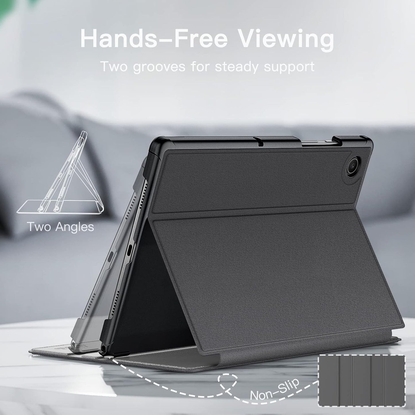 JETech Funda para Samsung Galaxy Tab A8 10.5 Pulgadas 2022 (SM-X200/X205/X207), Slim Folio Protectora Tablet Carcasa, Mú