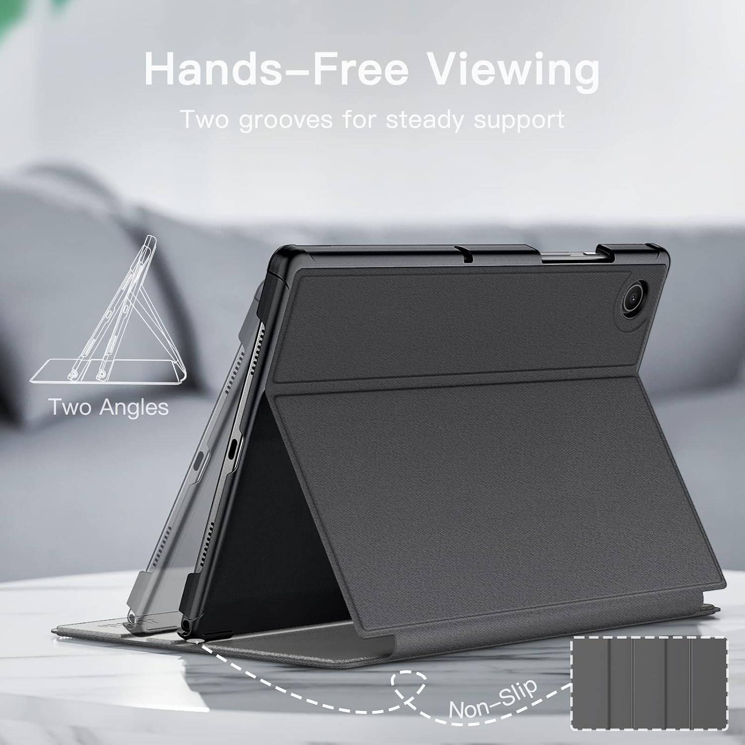 JETech Funda para Samsung Galaxy Tab A8 10.5 Pulgadas 2022 (SM-X200/X205/X207), Slim Folio Protectora Tablet Carcasa, Mú
