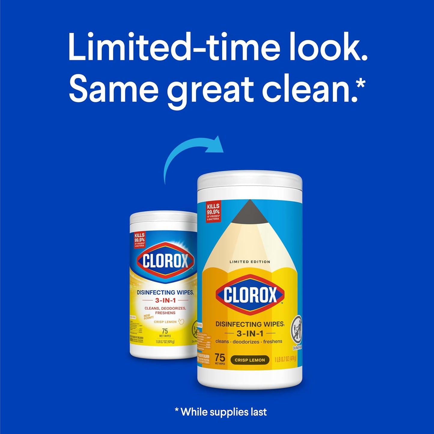 Toallitas Desinfectantes Clorox Limón 75 Un
