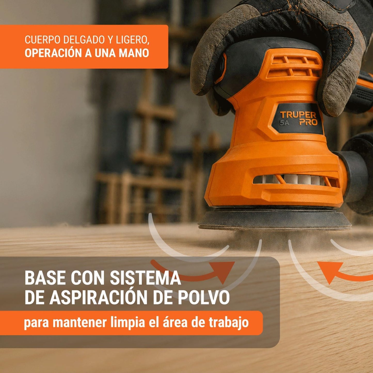 Truper PRO LIRO-5A2, Lijadora roto orbital 5", 260W