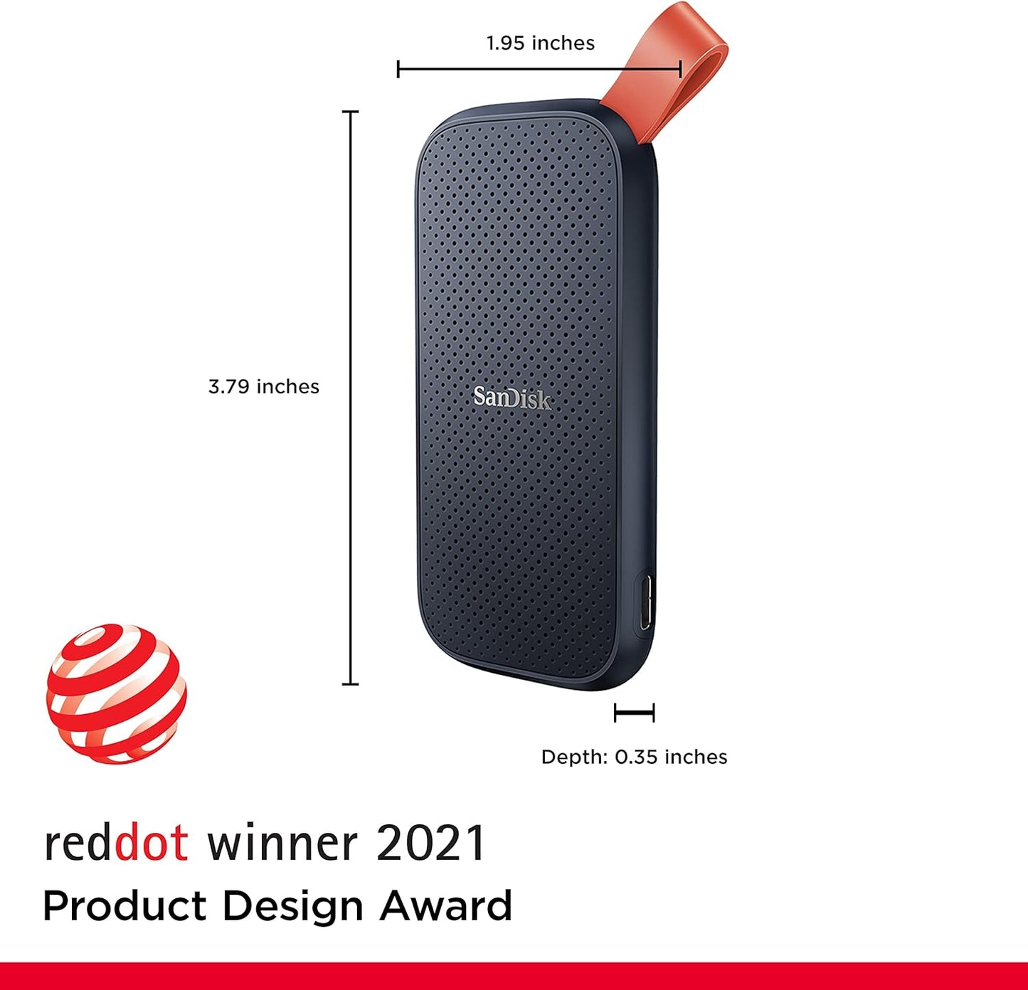 SanDisk SSD portátil de 1 TB - hasta 800 MB/s, USB-C, USB 3.2 Gen 2 - SDSSDE30-1T00-G26