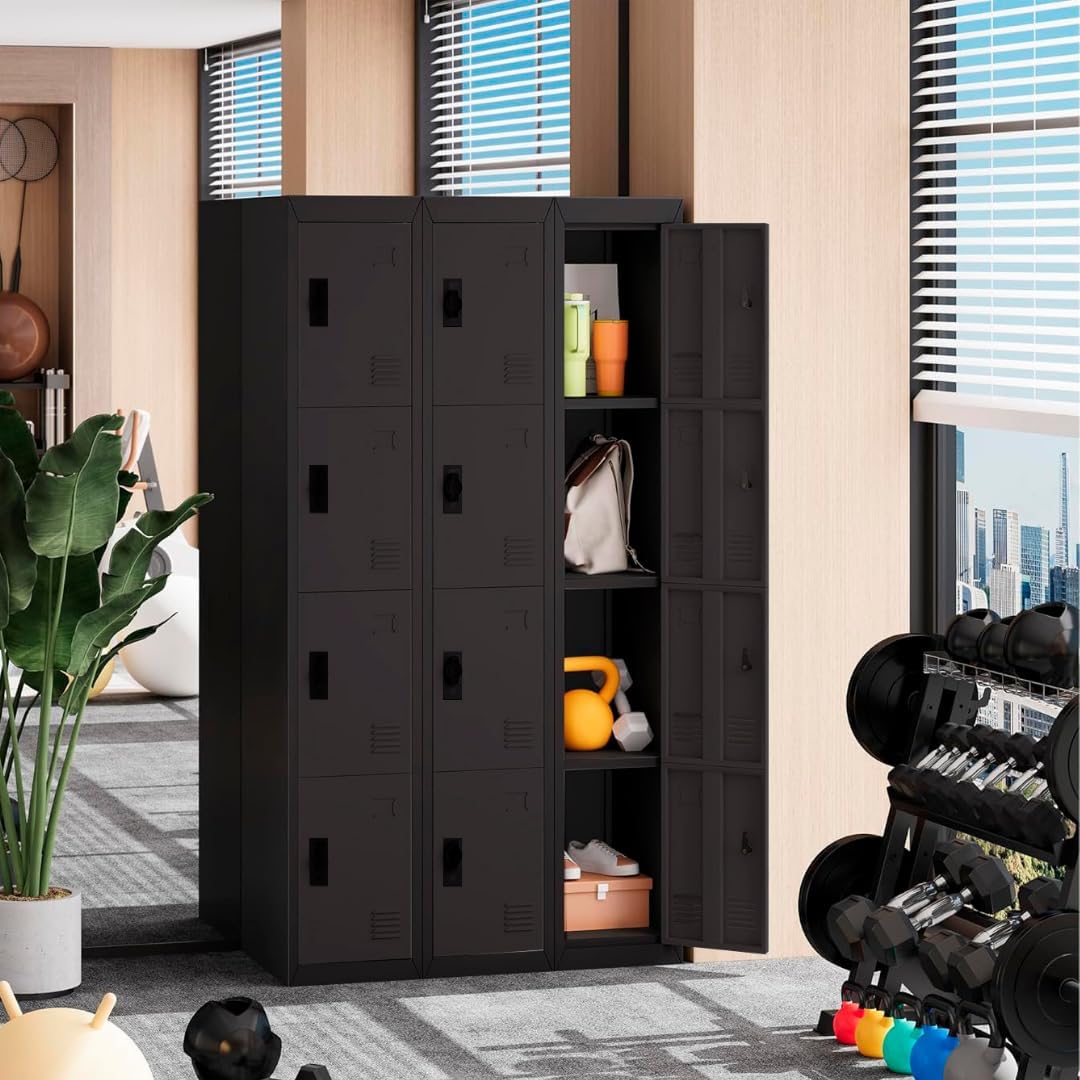 EKE Locker Metalico 185 X 38 X 45 Grande Almacenamiento Resistente Lockers Casilleros de Metal con Llave para Oficina Es
