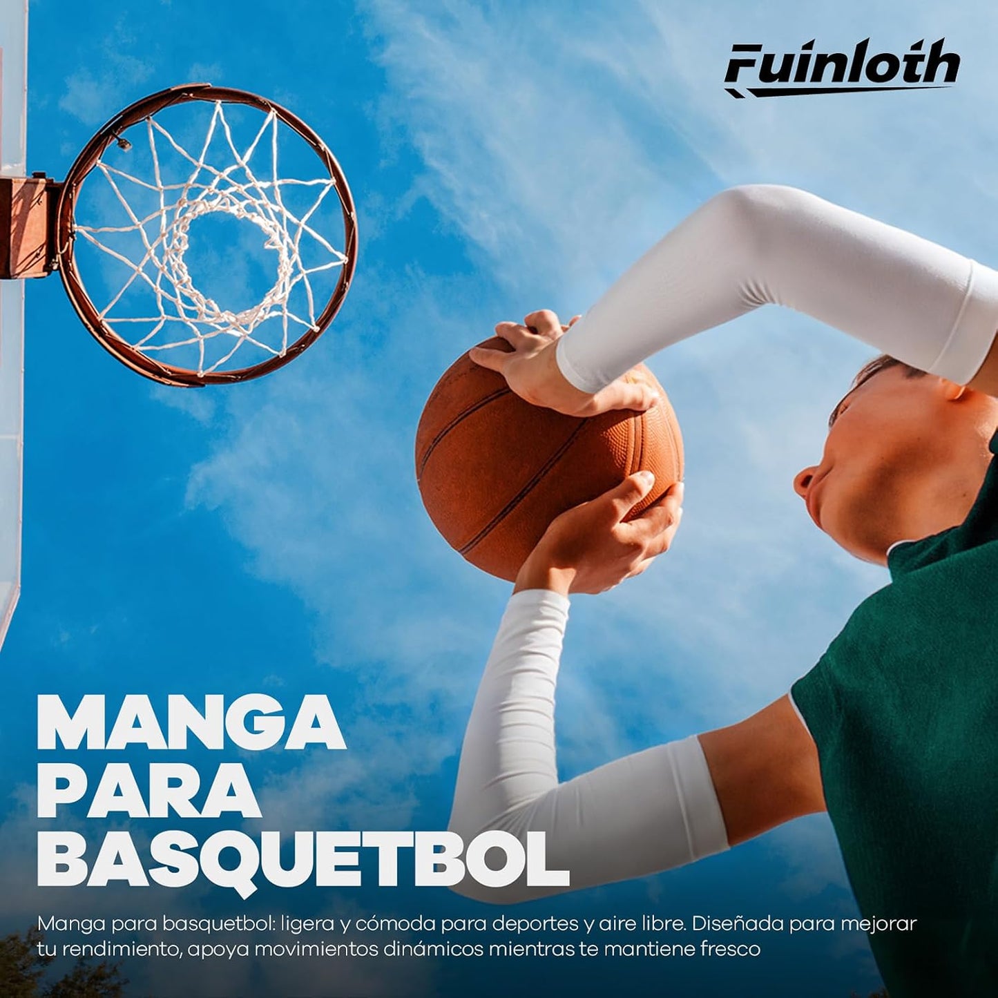 fuinloth Mangas para Brazos, Protección Solar UV Hombres y Mujeres Voleibol Golf