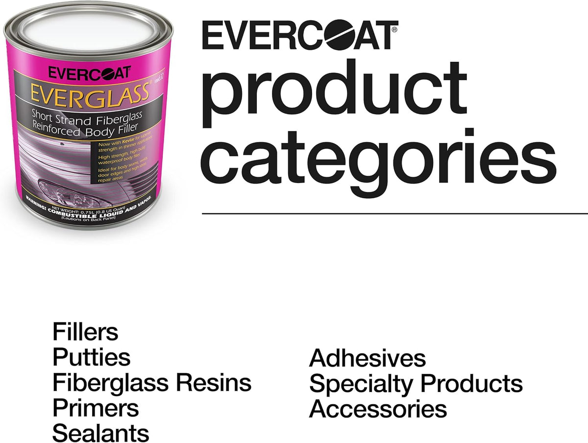 Evercoat Everglass - Relleno Reforzado de Fibra de Vidrio de hebra Corta, Relleno Impermeable, 32 onzas líquidas