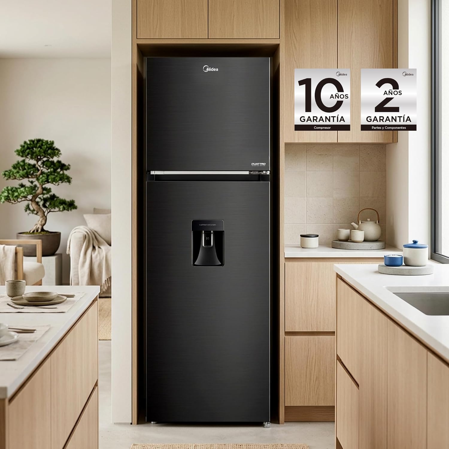 Refrigerador Midea Black 10 Pies Cúbicos; MDRT385MTM28WD, Inverter Quattro