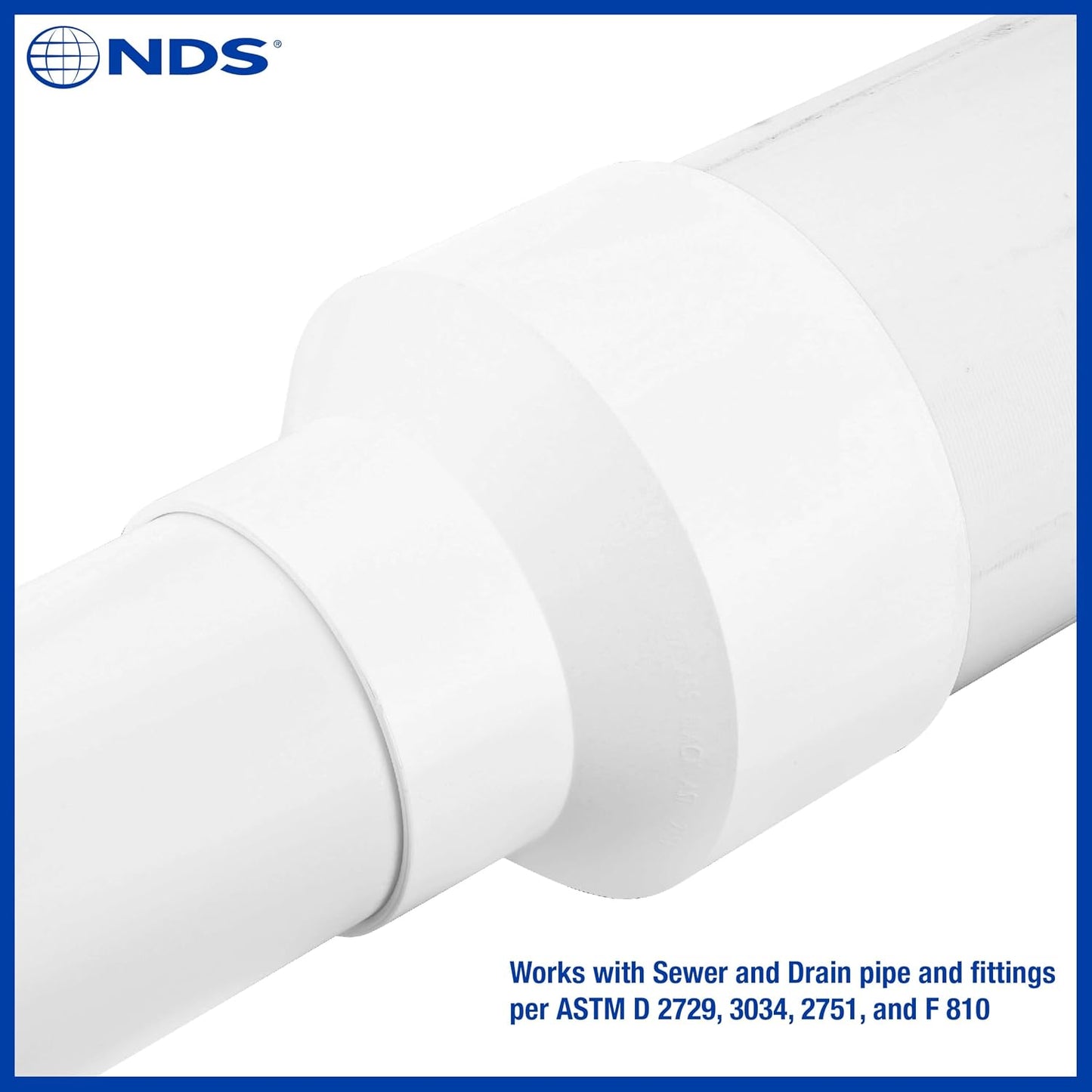 NDS 6P07: Acoplamiento Aumentador/Reductor PVC S&D, 4 pulgadas x 6 pulgadas, para Conexiones Soldadura de Solvente Hub X