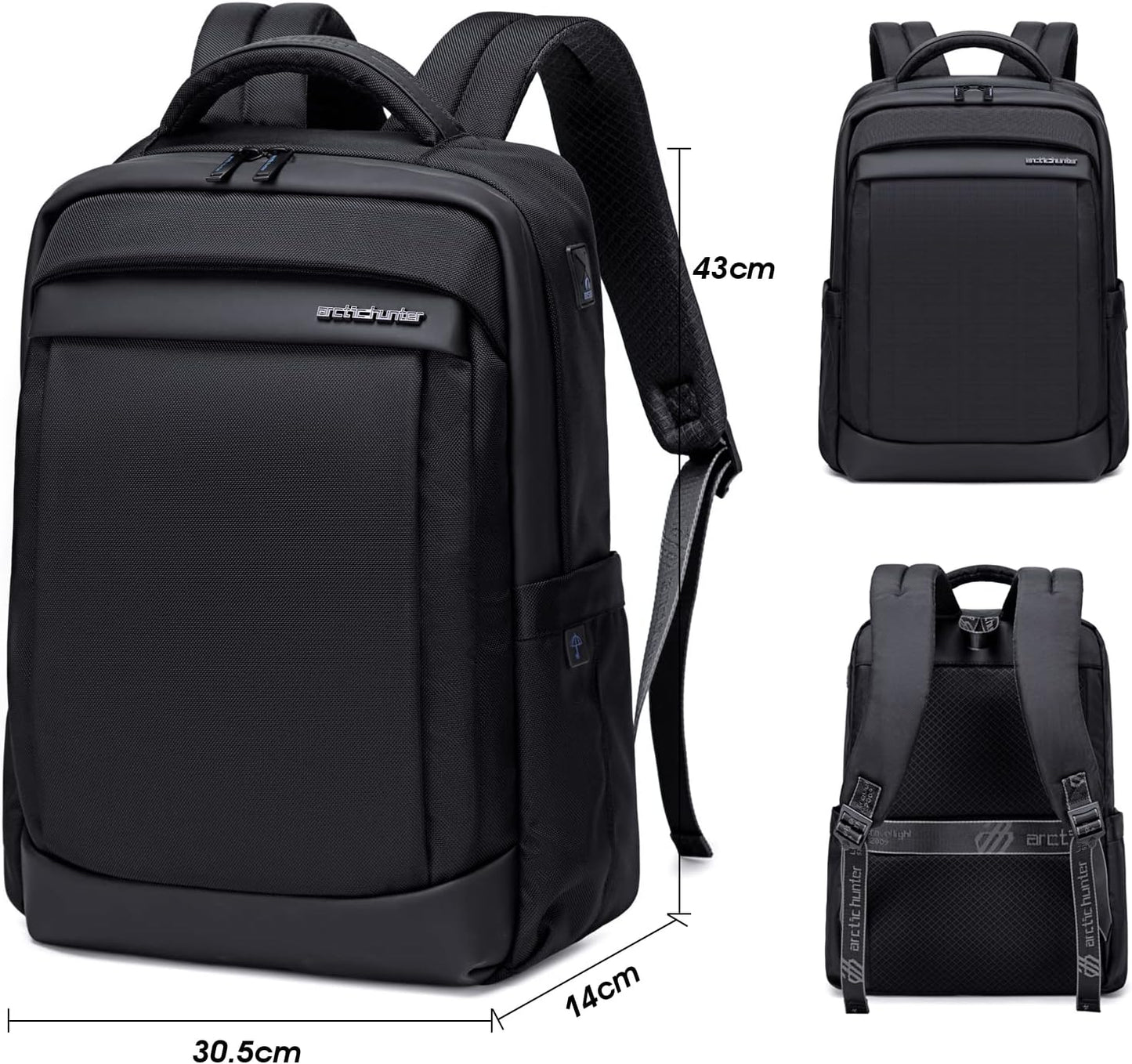 Mochila para Laptop Antirrobo, ARCTIC HUNTER AH Mochila Impermeable Hombre Mujer Mochila Aire Libre para Laptop hasta 15