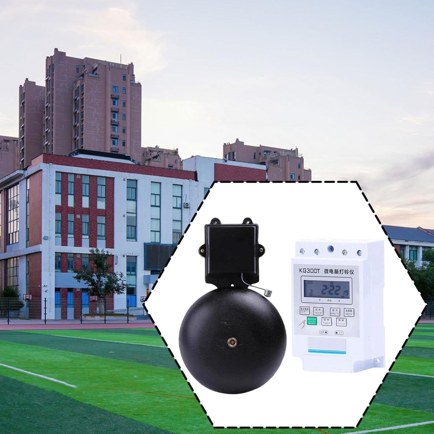 Timbre eléctrico escolar, accesorios de fácil instalación, portátil, de hierro fundido, para uso doméstico, escolar, fáb