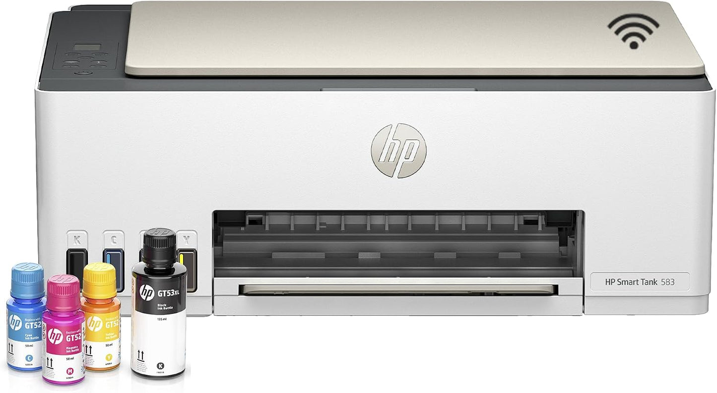 HP Impresora Multifuncional Smart Tank 583, Todo-en-Uno, Tanque de Tinta, WiFi, USB, Bluetooth, Smart, AirPrint, Impresi