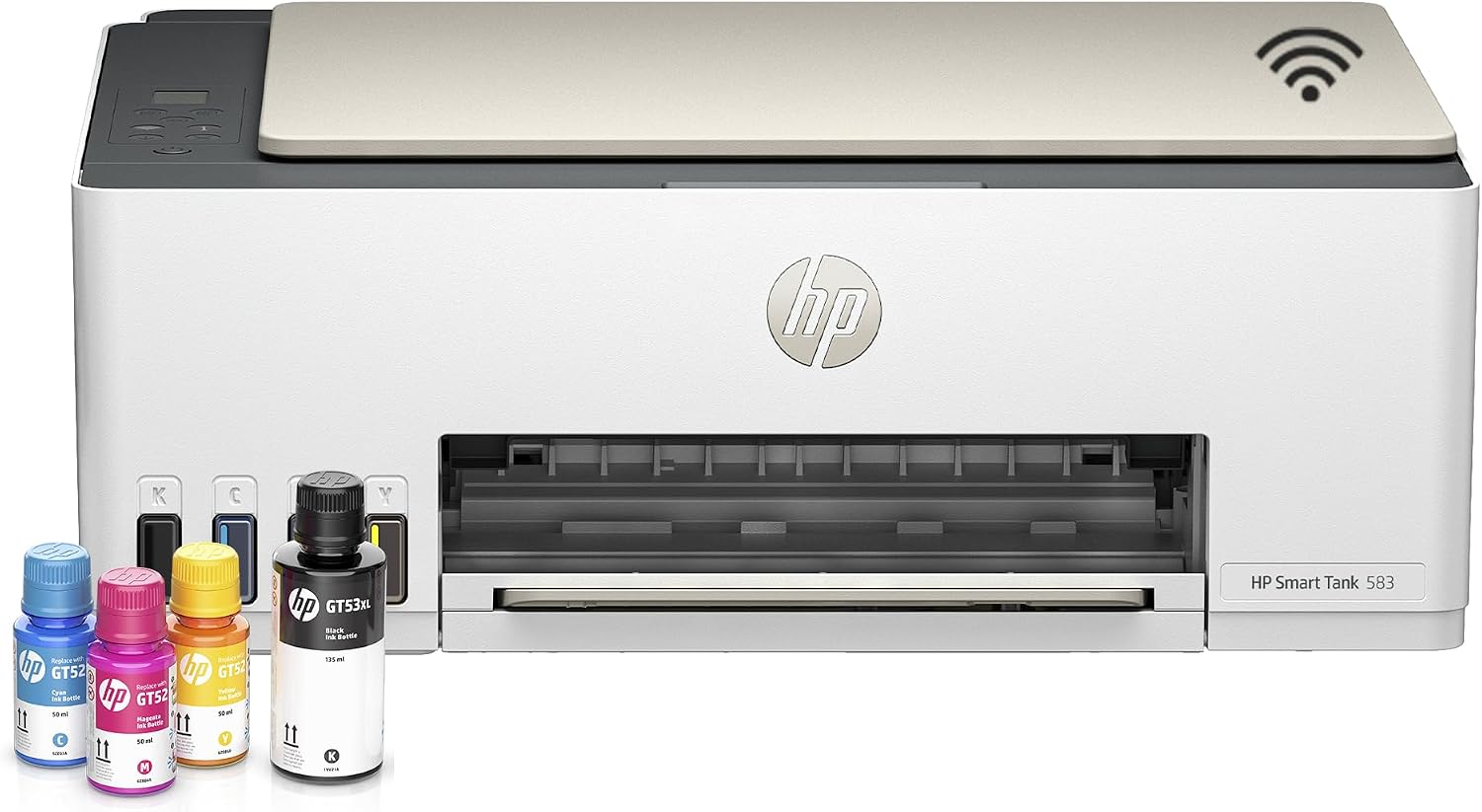 HP Impresora Multifuncional Smart Tank 583, Todo-en-Uno, Tanque de Tinta, WiFi, USB, Bluetooth, Smart, AirPrint, Impresi