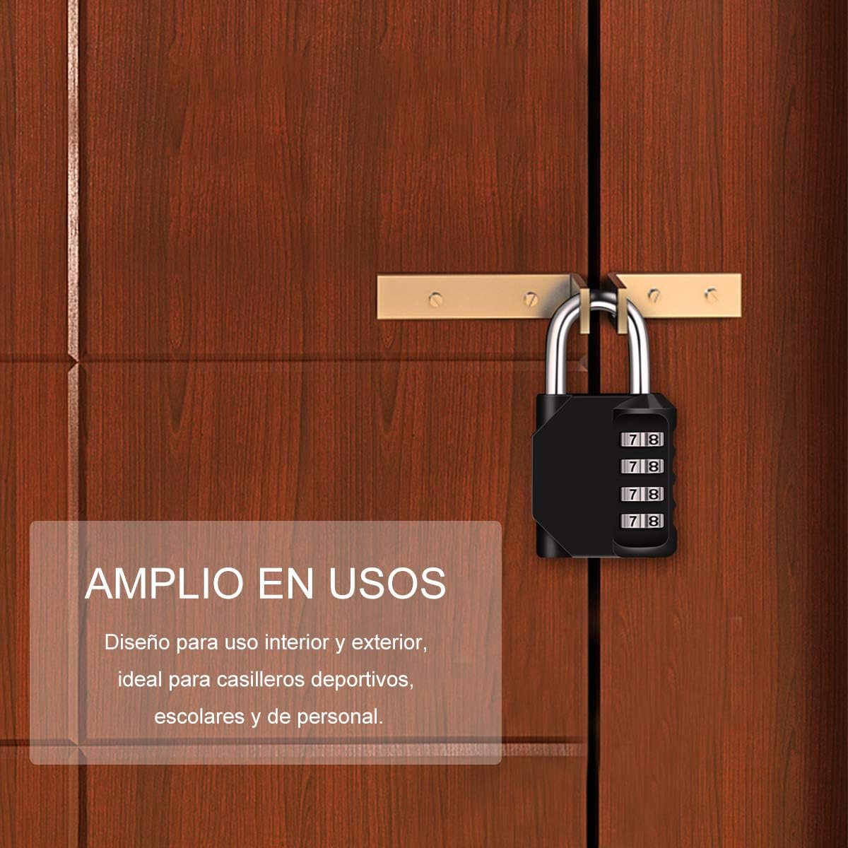 Diyife Candado Locker, Candado Combinaci?n de 4 D?gitos, Negro,1 Pack | Candado por Contraseña Resistentes la Intemperie