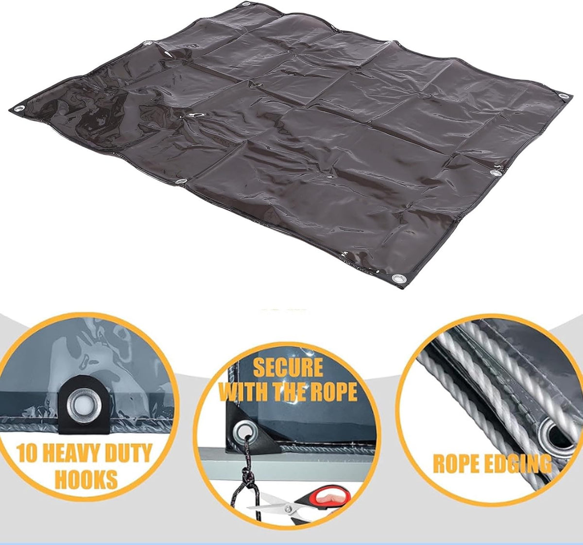 Zunate Cubierta Universal para Montacargas Transparente Tintada, Protector Climático de PVC de 53 X 45 Pulgadas para Sol