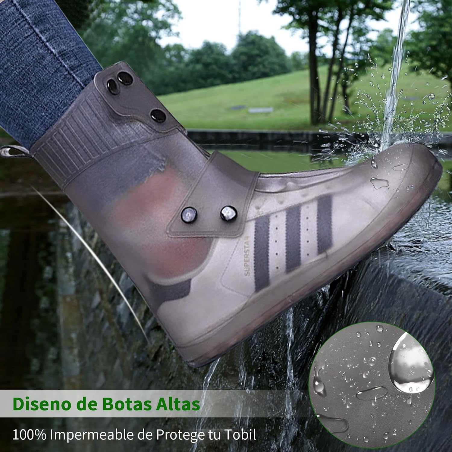 Cubrezapatos Impermeable, Viaje Antideslizante Plegabl de Reutilizable, Barro Ducha de Lluvia Contramedida de Lluvia Apl