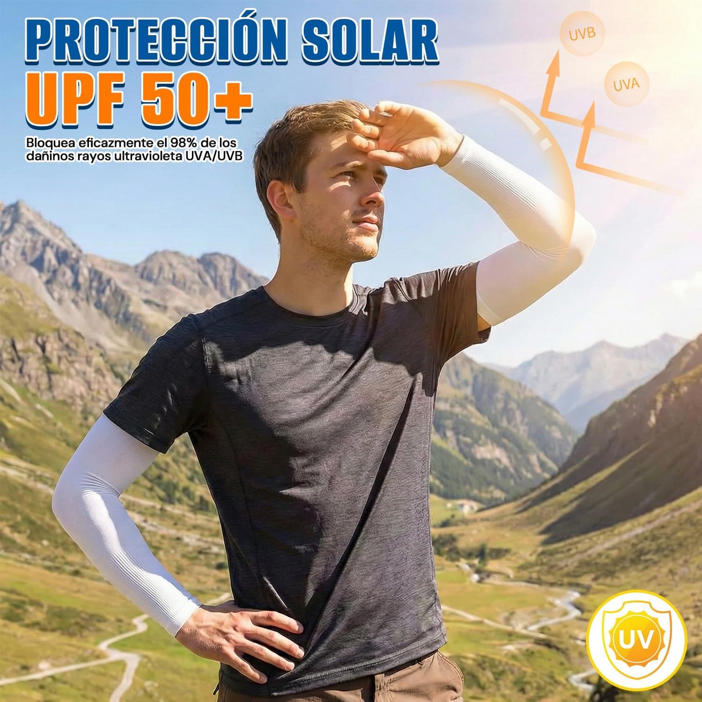 4 Pares Manga Protectora para Brazo, Protección Solar UV Hombres y Mujeres, Mangas para Brazo de Protección Solar, para 