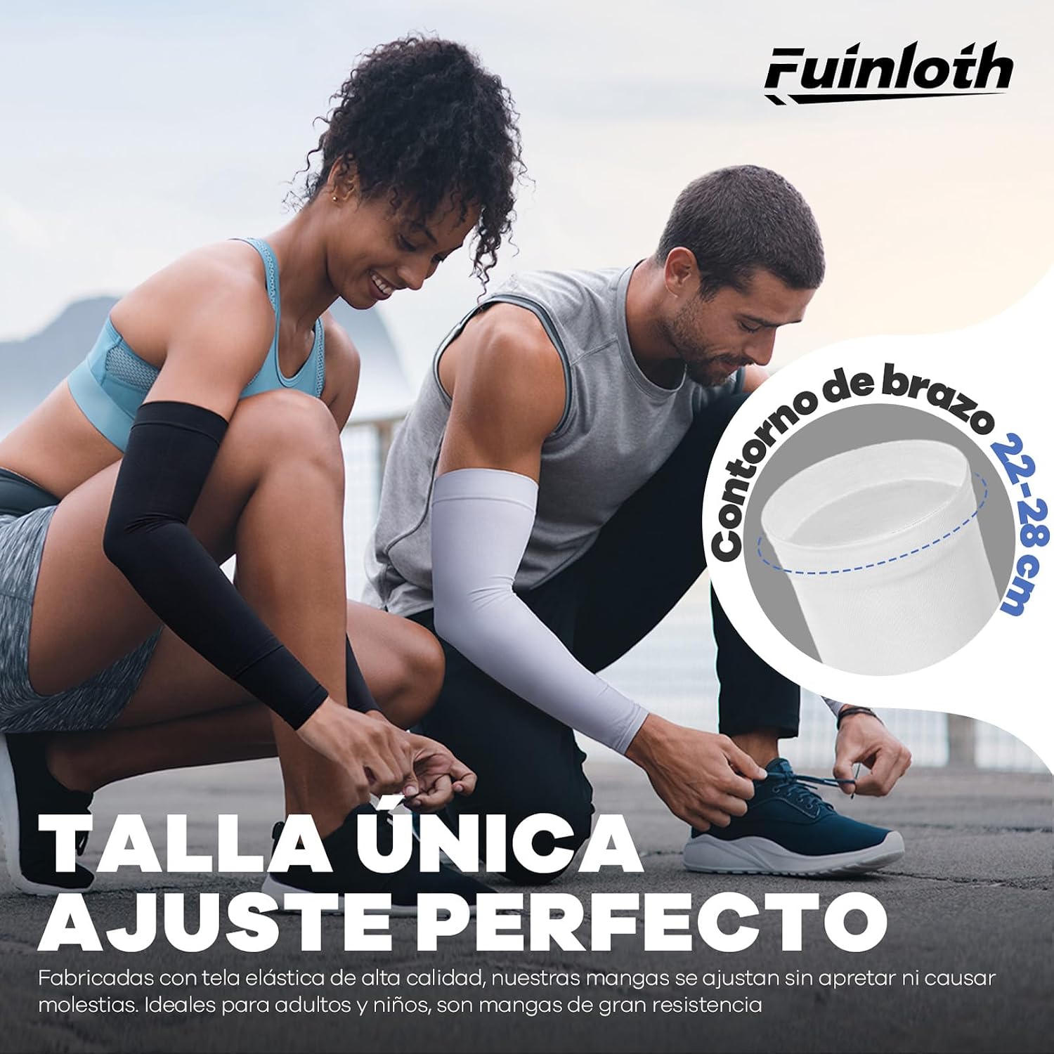 fuinloth Mangas para Brazos, Protección Solar UV Hombres y Mujeres Voleibol Golf