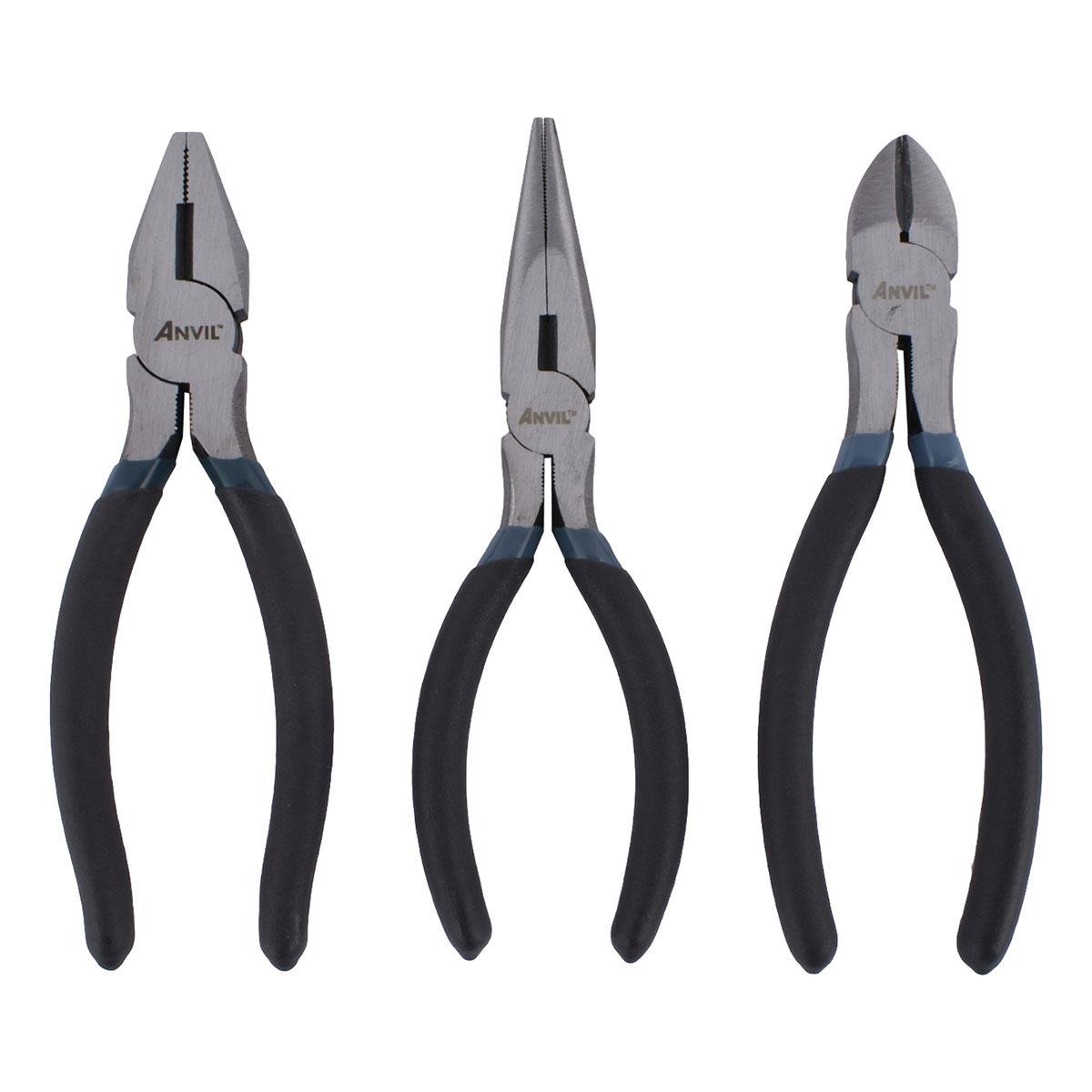 JUEGO DE PINZAS DE 15.2 CM METAL 3 PIEZAS