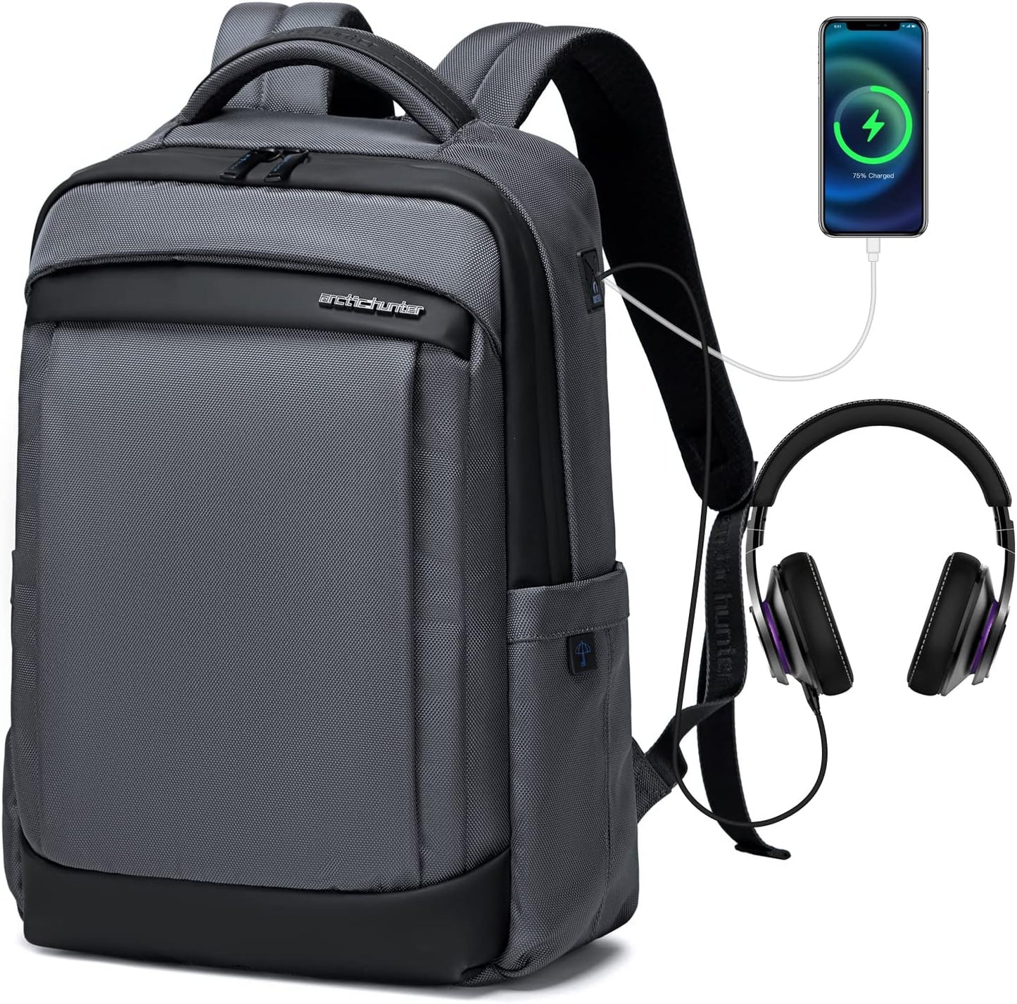 Mochila para Laptop Antirrobo, ARCTIC HUNTER AH Mochila Impermeable Hombre Mujer Mochila Aire Libre para Laptop hasta 15