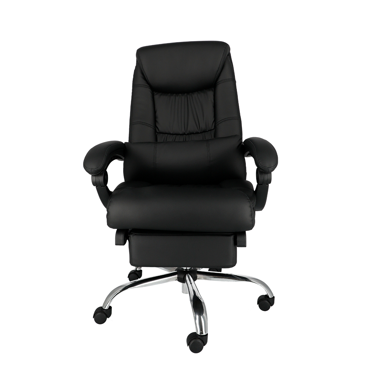 Silla Ejecutiva Techni Mobili Ergonomic Style Tipo Piel con Reposapiés Negro