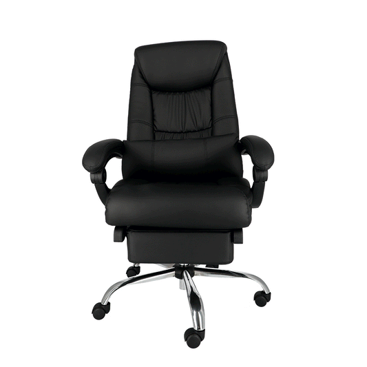 Silla Ejecutiva Techni Mobili Ergonomic Style Tipo Piel con Reposapiés Negro