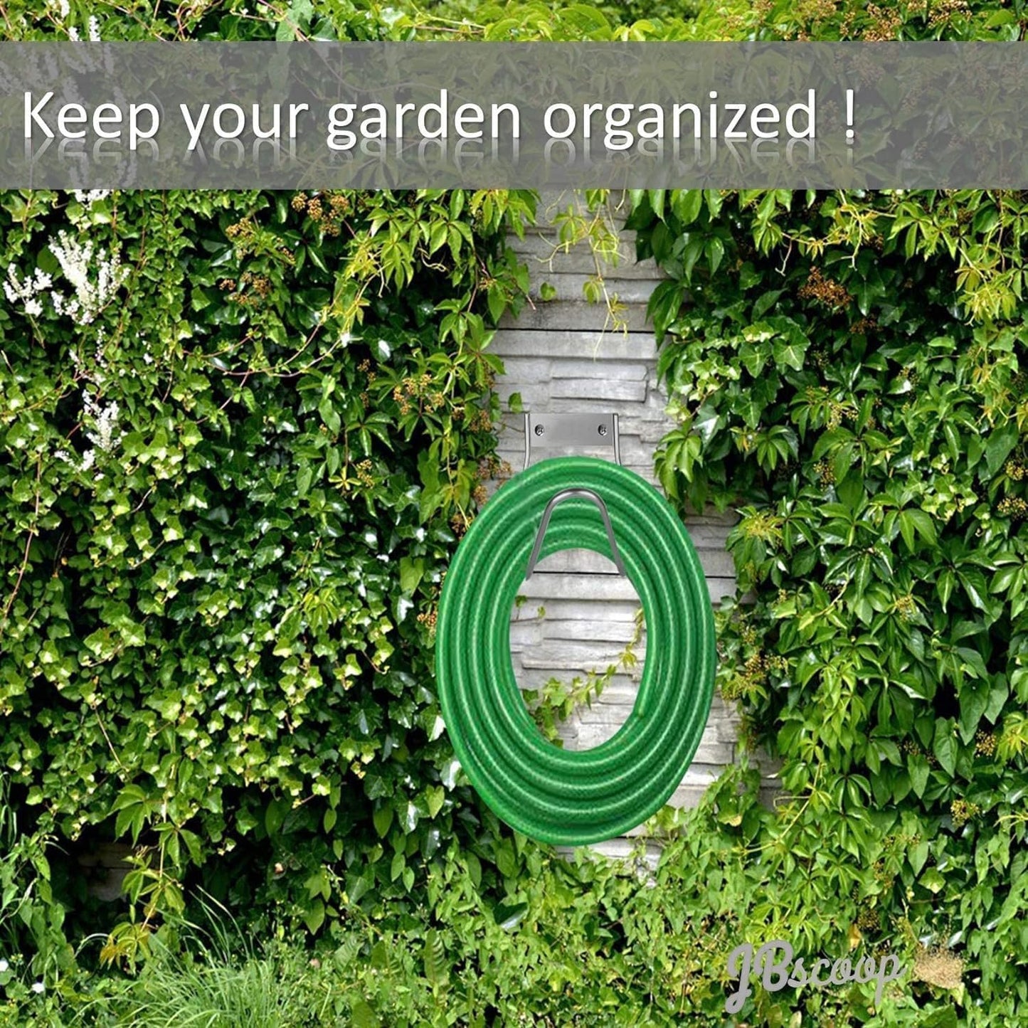 Soporte de Manguera de Jardín de Metal, Base Gancho para Colgar Manguera, Soporte de Manguera Resistente Montado en la P