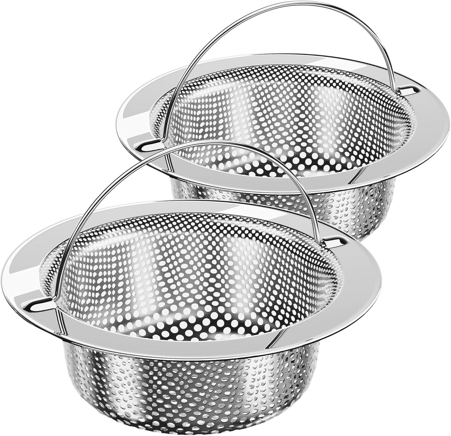 MR.SIGA - Colador de Fregadero Cocina, colador Drenaje Fregadero Acero Inoxidable, Apto para lavaplatos, Paquete de 2