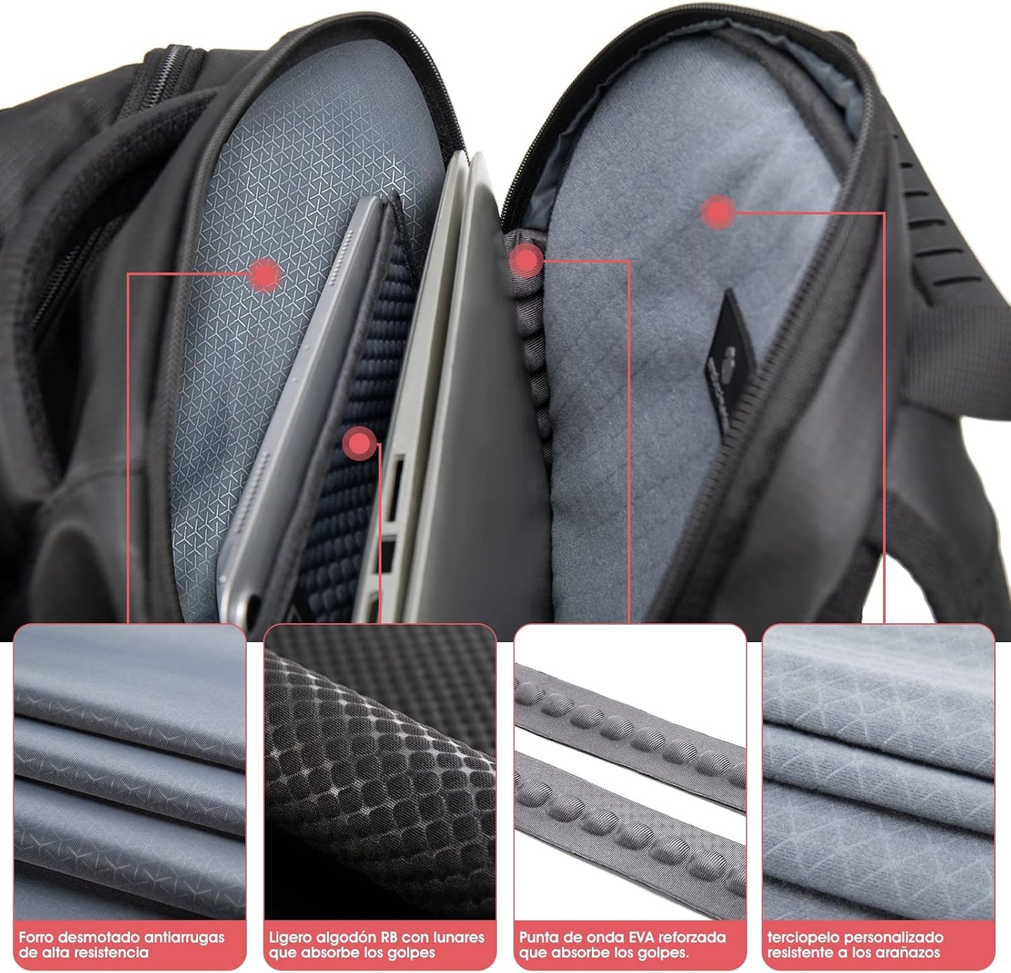 Mochila para Laptop, ARCTIC HUNTER AH Mochila Antirrobo Impermeable con Puerto de Carga USB, Mochila de Negocios con Múl