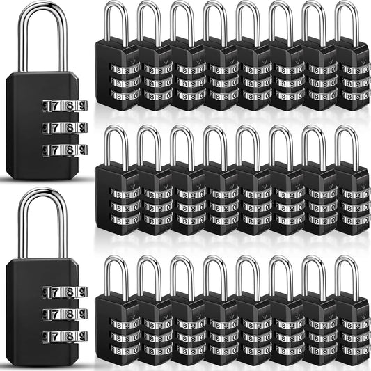 Paquete de 32 Mini Candados Combinados Cerradura de Combinación de 3 Dígitos Candados de Número de Equipaje Bloqueo de M