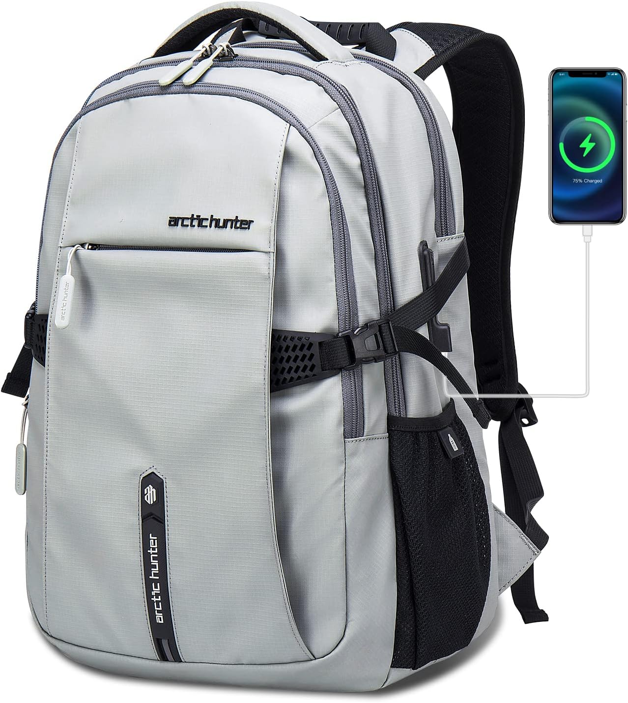 Mochila para Laptop, ARCTIC HUNTER AH Mochila Antirrobo Impermeable con Puerto de Carga USB, Mochila de Negocios con Múl