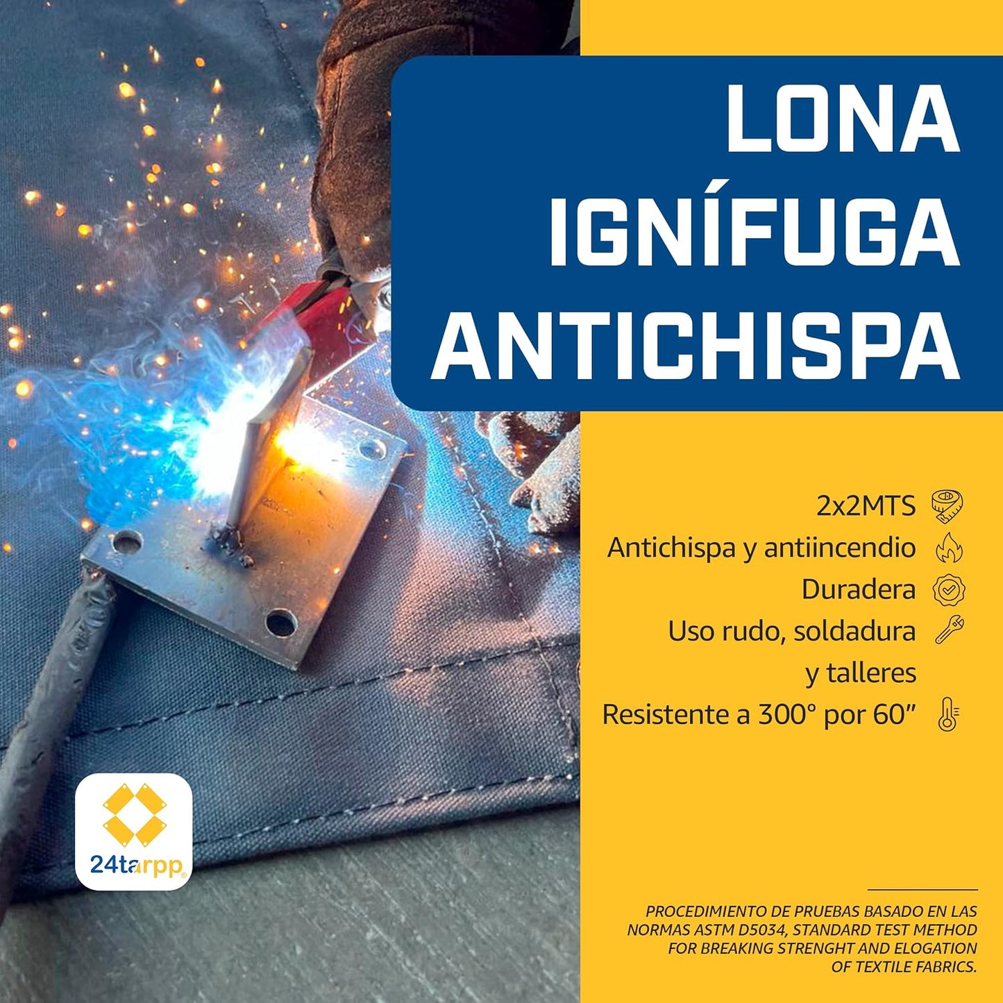 Lona ignifuga antichispa Lona antiflama Reforzada para Uso rudo Lona con Retardante de flama Anti Incendios - Ignifuga 2