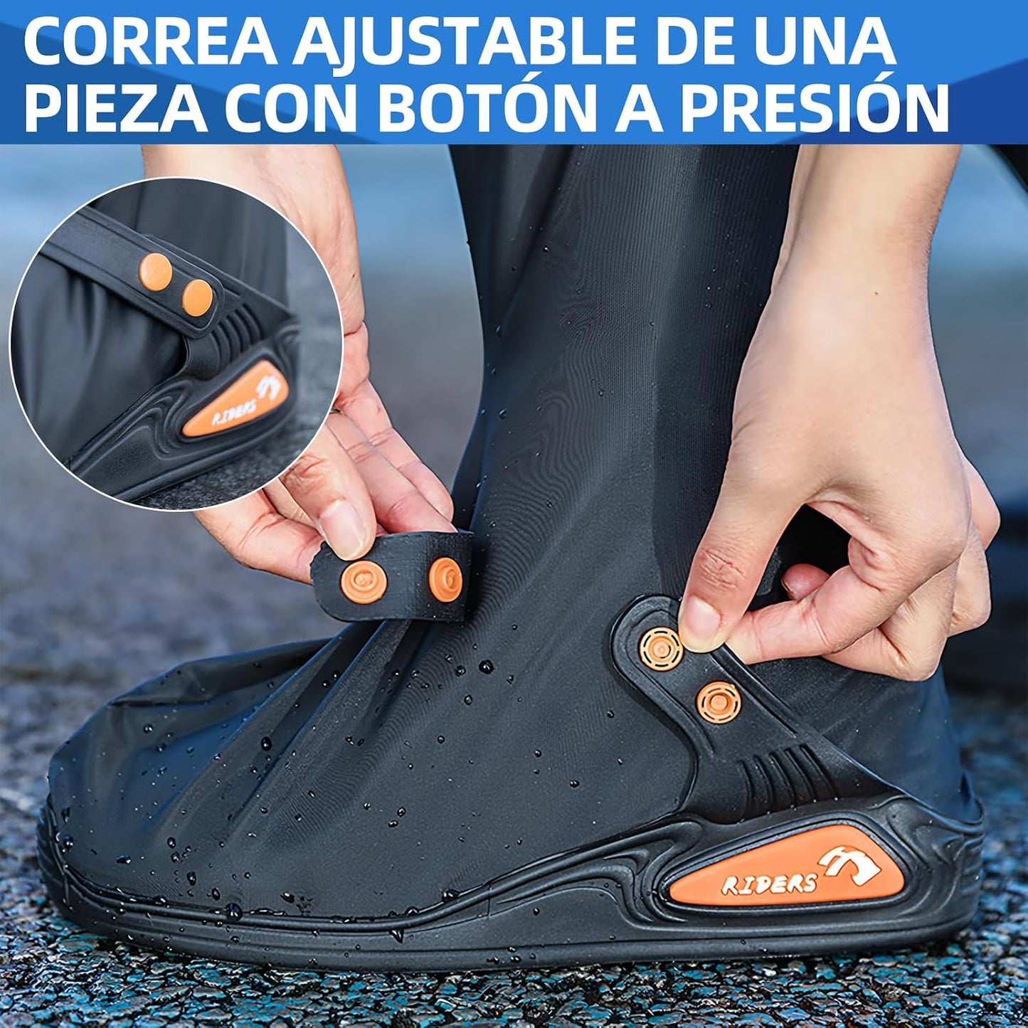 Cubiertas De Zapatos Impermeable, Reutilizable Protector De Zapatos con Tira Reflectante y Cremalleras, Protector De Zap