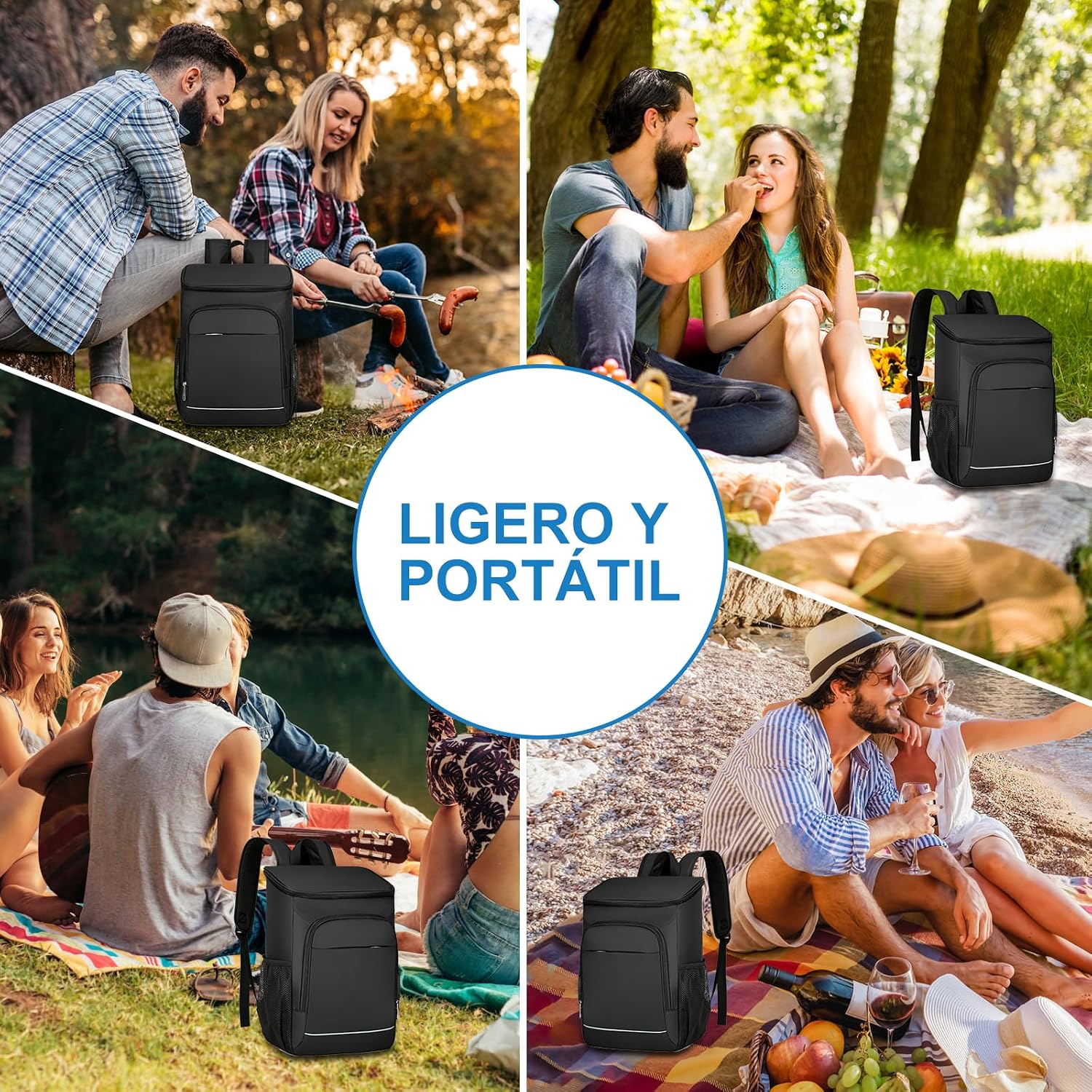 EMAGIE Mochila Hielera Grande - Hielera Portatil 30L Mochila Termica Aislada Impermeable y a Prueba de Fugas Hielera par