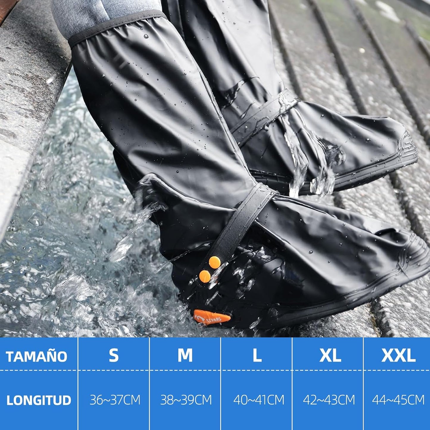 Cubiertas De Zapatos Impermeable, Reutilizable Protector De Zapatos con Tira Reflectante y Cremalleras, Protector De Zap