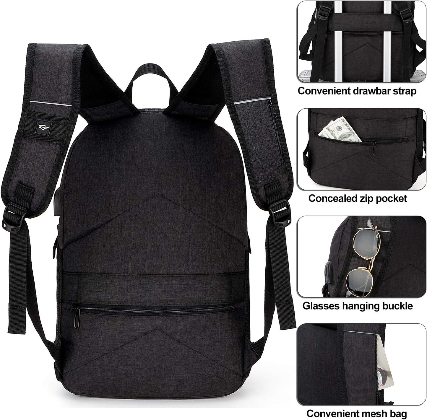 Mochila antirrobo, Mochila Impermeable,DOXUNGOO Mochila para portátil Hombre Mujer Mochila Aire Libre paracon bloqueo y 