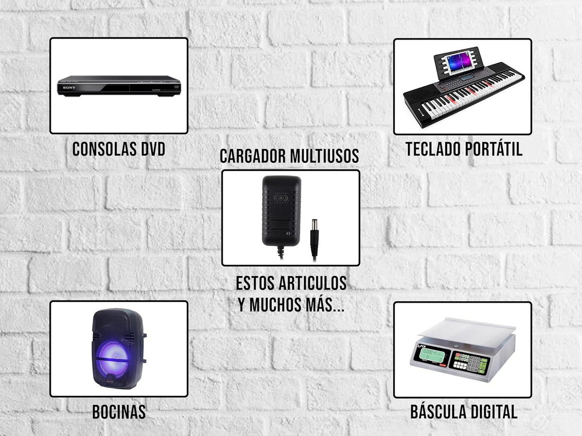 CONTROL EXPERT Cargador Eliminador Adaptador de Corriente Universal 9V 2A Plug 5mm, para Bocinas, Teclados, DVD Portátil