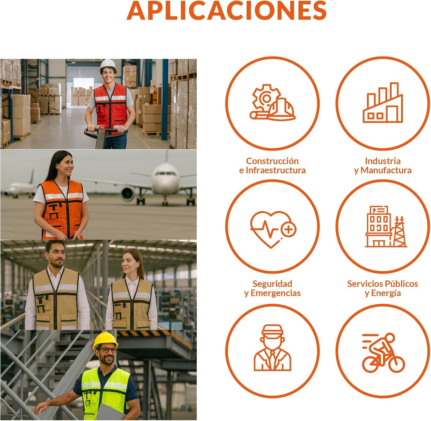 GLUH | Chaleco De Seguridad Alta Visibilidad Brigadista | Unitalla | Para Construcción y Emergencias | Protección, Comod