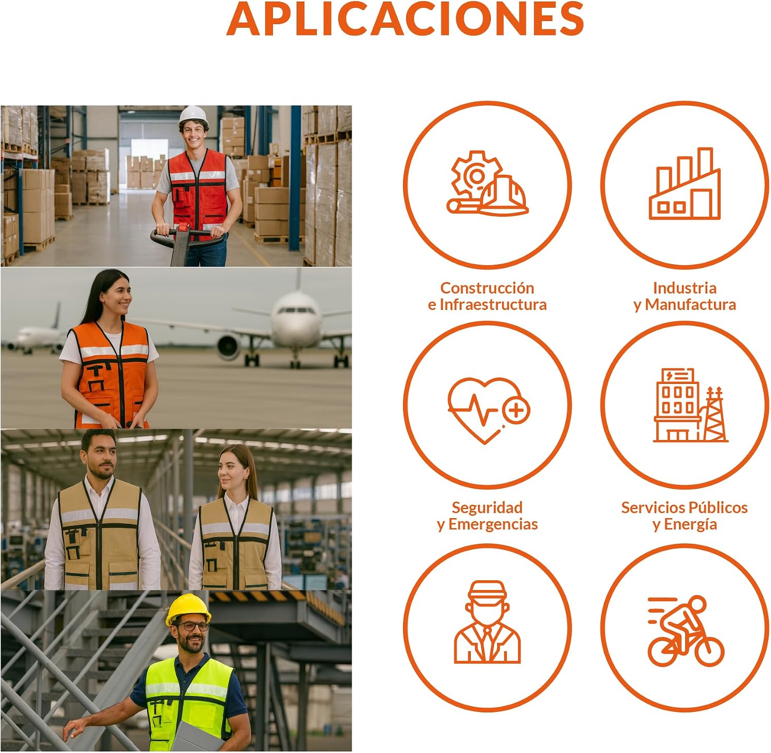 GLUH | Chaleco De Seguridad Alta Visibilidad Brigadista | Unitalla | Para Construcción y Emergencias | Protección, Comod