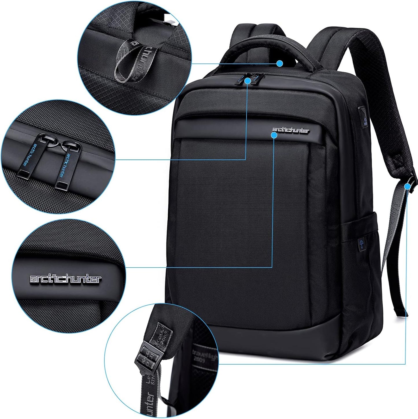 Mochila para Laptop Antirrobo, ARCTIC HUNTER AH Mochila Impermeable Hombre Mujer Mochila Aire Libre para Laptop hasta 15
