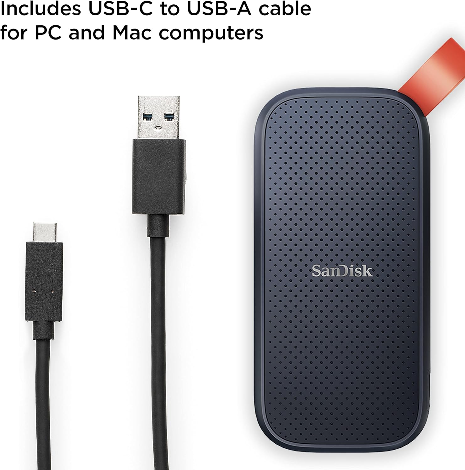 SanDisk SSD portátil de 1 TB - hasta 800 MB/s, USB-C, USB 3.2 Gen 2 - SDSSDE30-1T00-G26