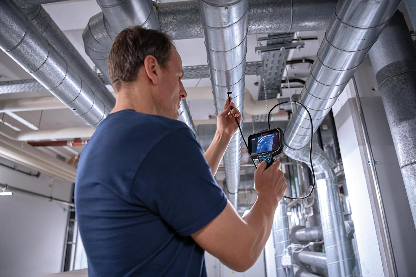 Bosch GIC5-27C Cámara de inspección Profesional de boroscopio con luz LED Ajustable, cámara endoscopio extraíble de 12 p