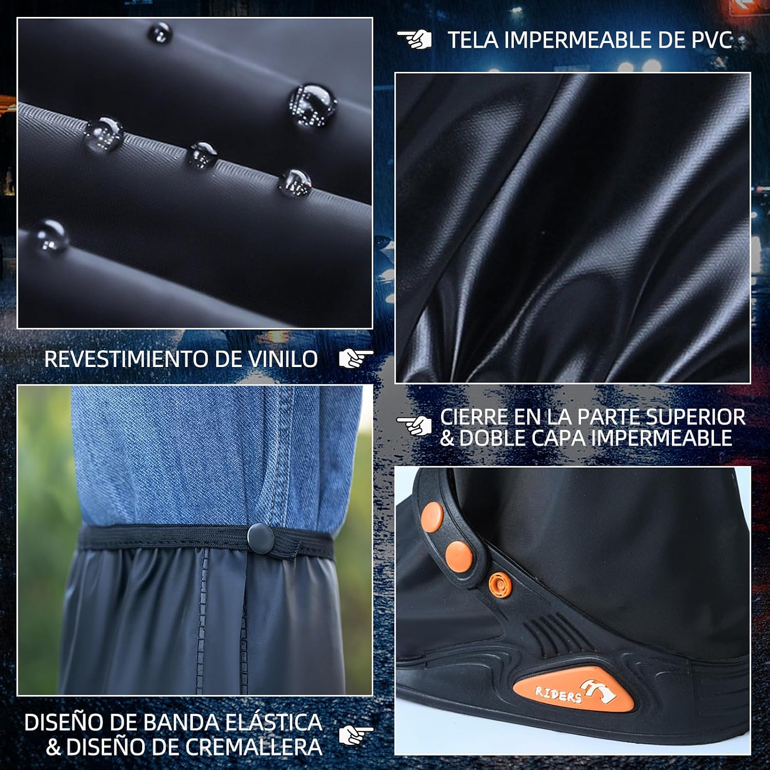 Cubiertas De Zapatos Impermeable, Reutilizable Protector De Zapatos con Tira Reflectante y Cremalleras, Protector De Zap