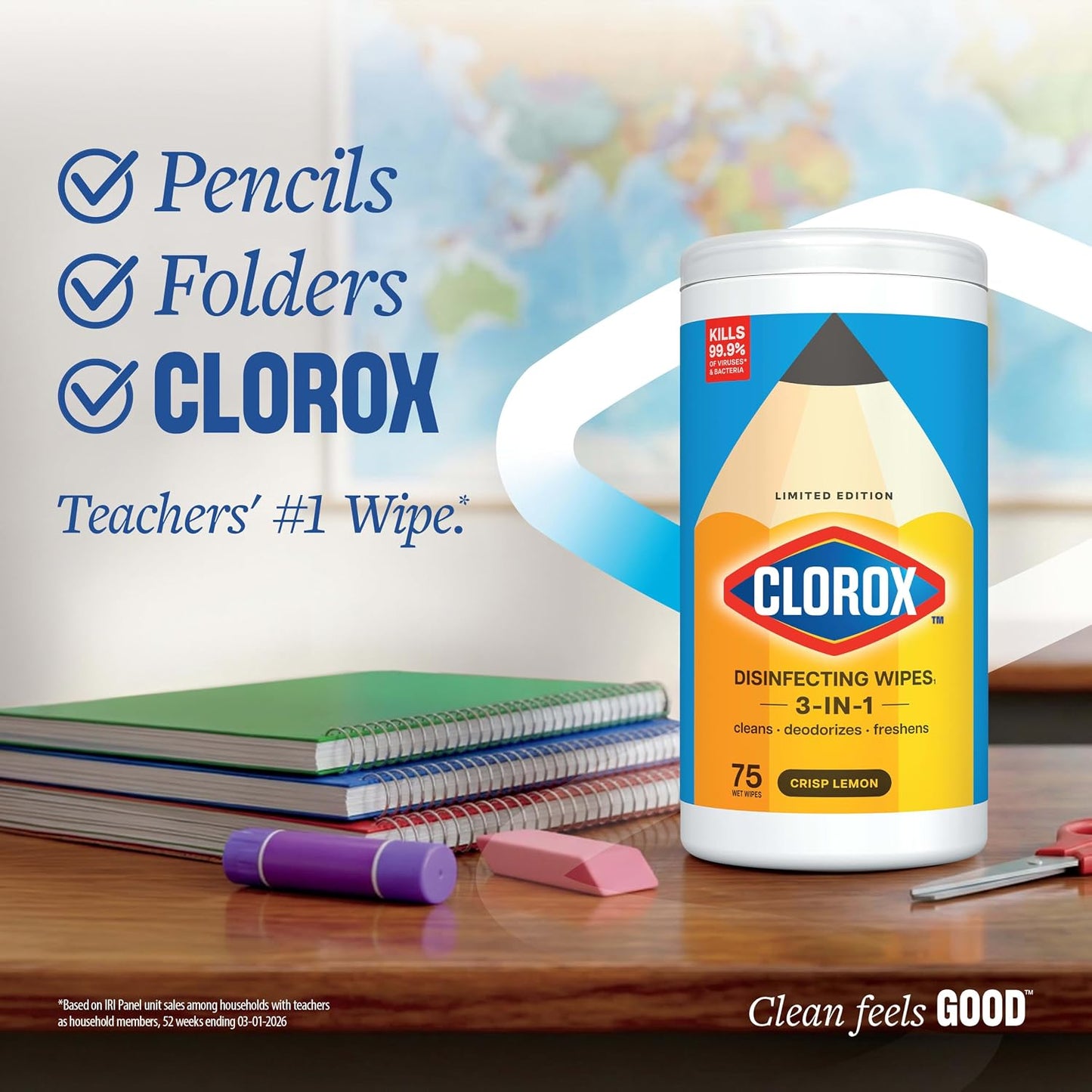 Toallitas Desinfectantes Clorox Limón 75 Un