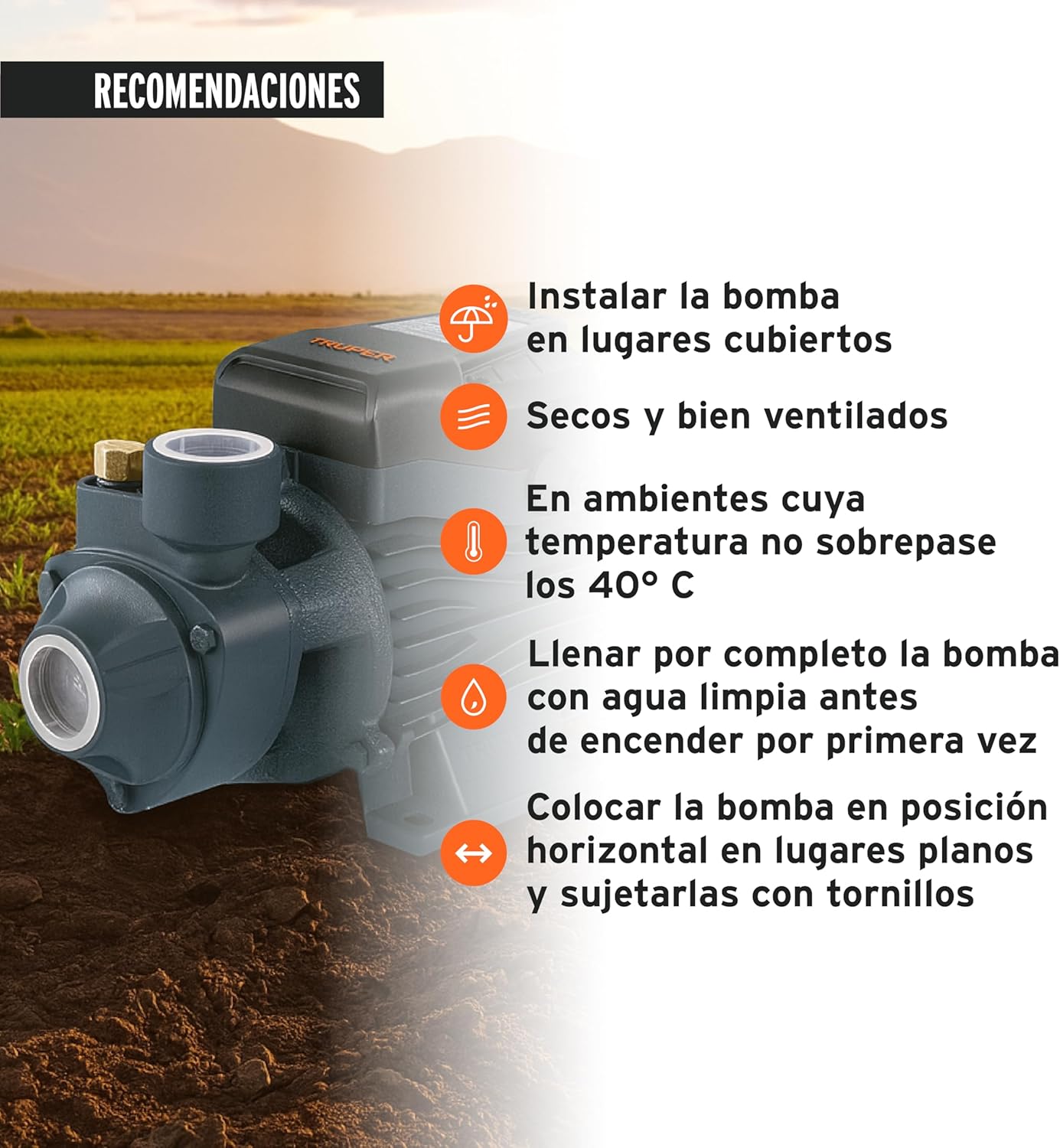 Truper BOAP-1A2, Bomba periférica 1 HP