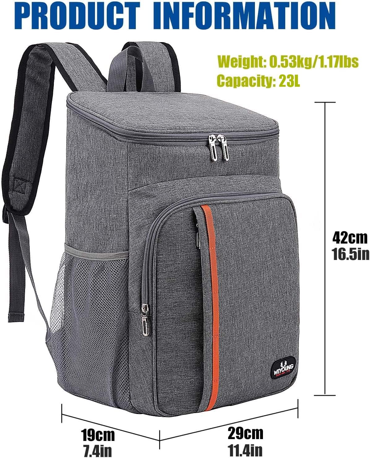NEWKIBOU Hielera Portatil, Mochila térmica aislada,Hielera Portatil Impermeable y a Prueba de Fugas,Bolsa Térmica Porta 