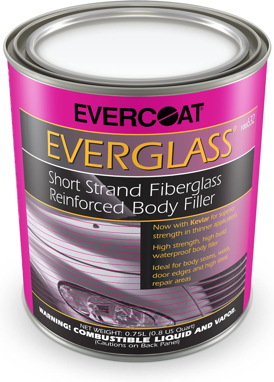 Evercoat Everglass - Relleno Reforzado de Fibra de Vidrio de hebra Corta, Relleno Impermeable, 32 onzas líquidas