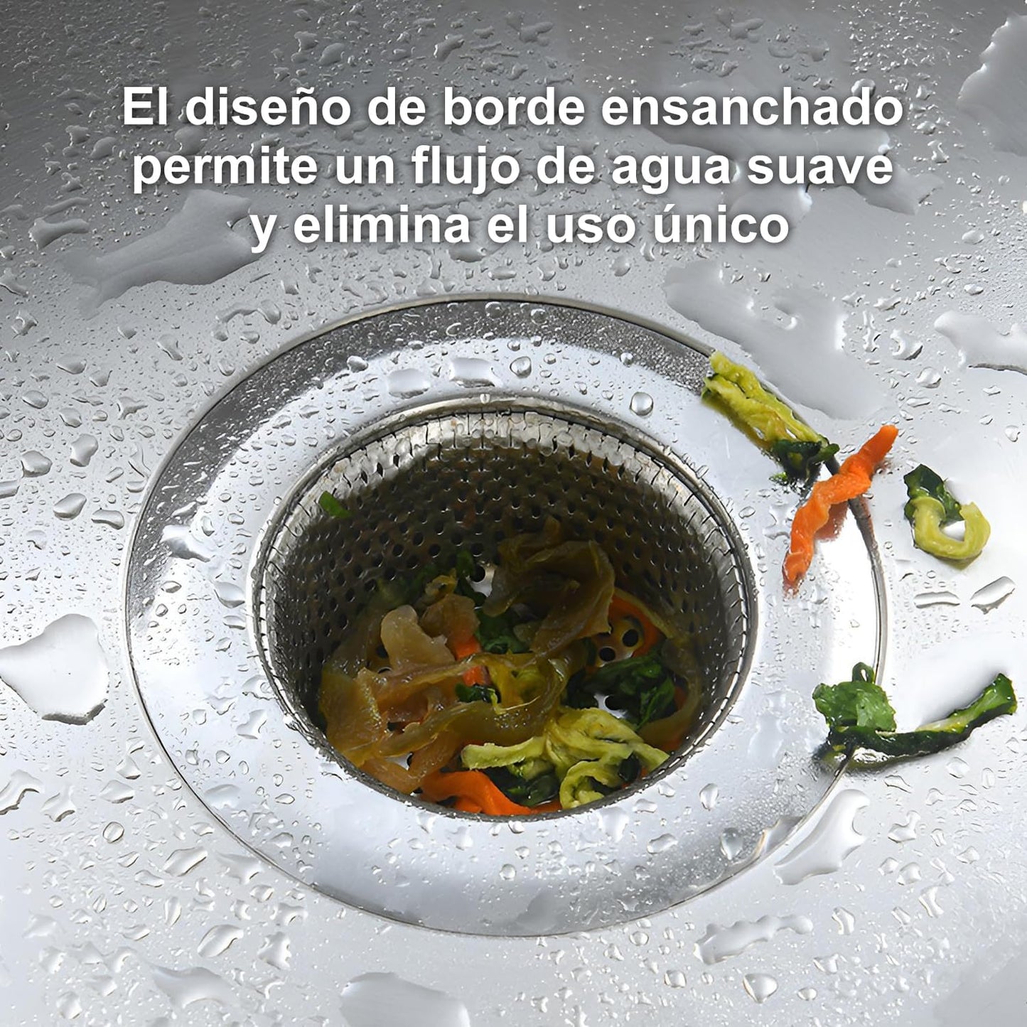 Coladores para Fregadero de Cocina, 2 Coladores De Drenaje Malla De Borde Ancho Filtro, Drenaje para Fregadero de Acero 