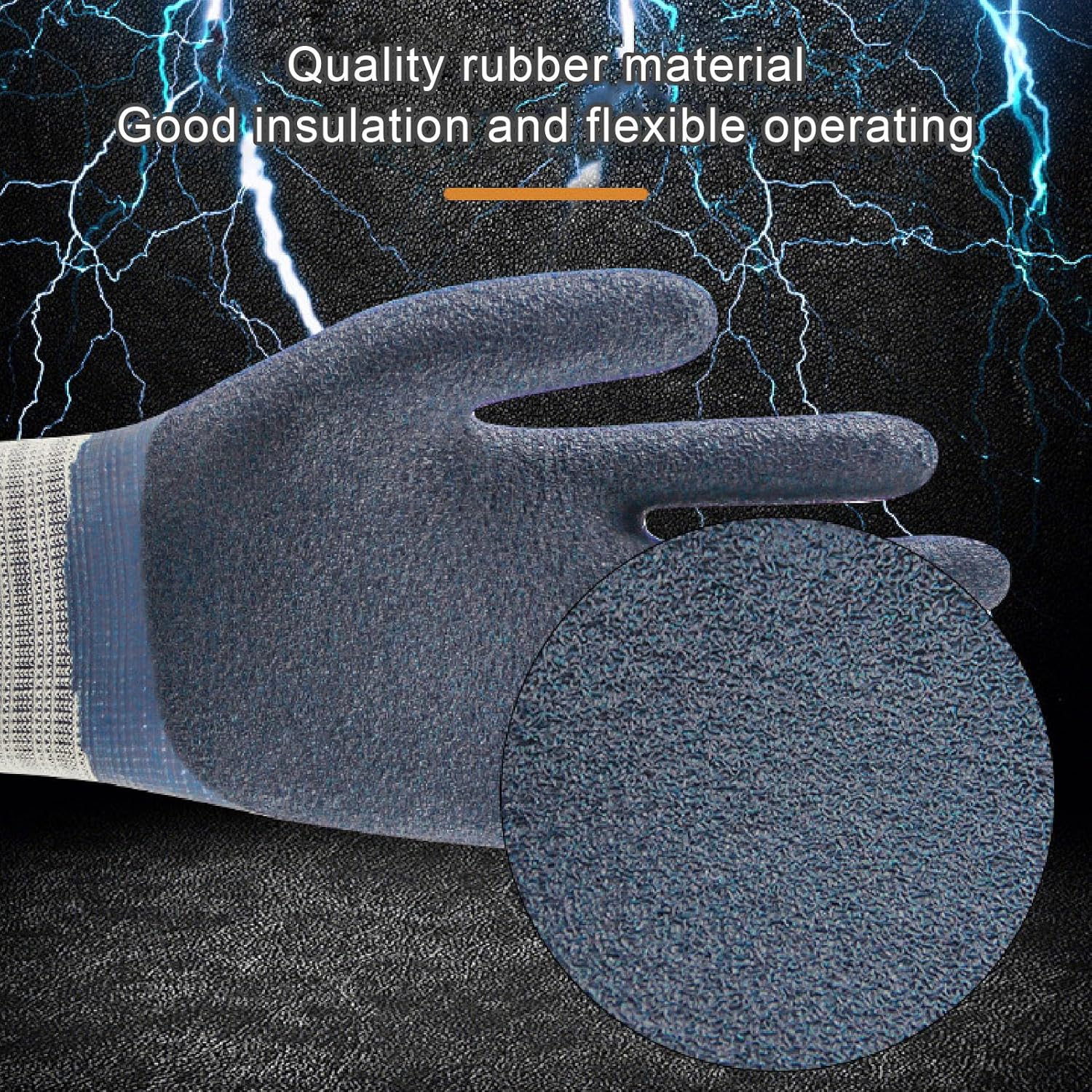 Cocoarm Guantes Electricista Aislantes, 1000V Guantes Dieléctricos Guante de Trabajo Guantes de Goma Aislante para Traba