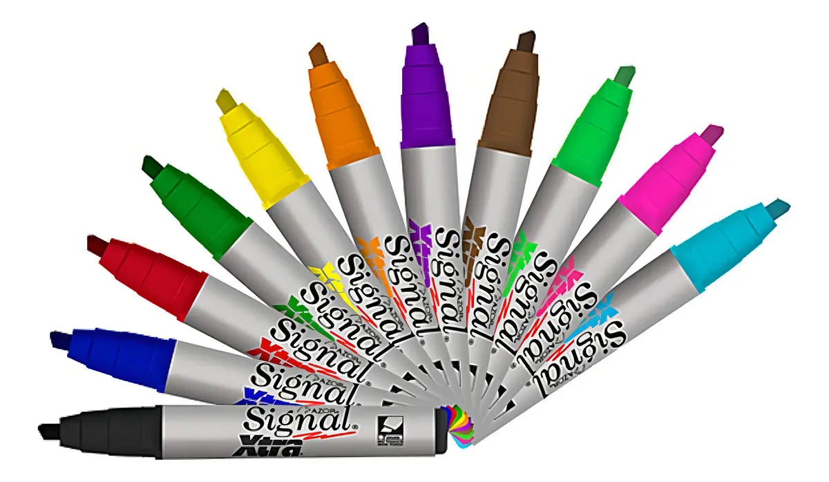 Marcador Permanente Azor Signal Negro 12 Piezas Cincel