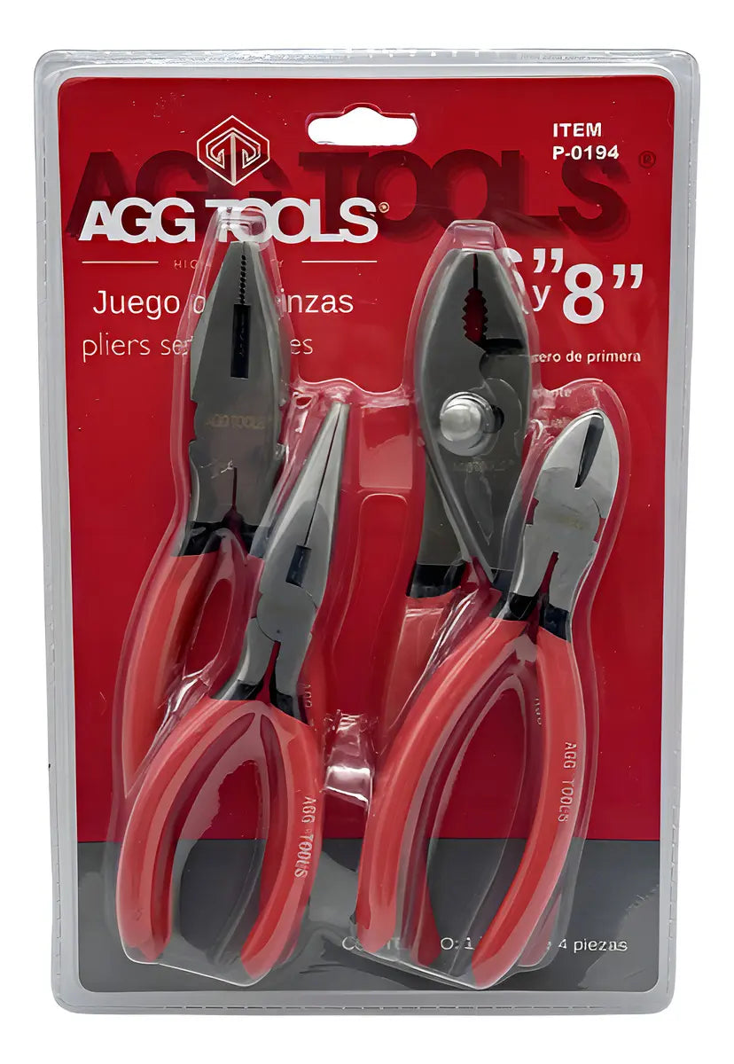 Pinza Punta, Electrica, Corte, Mecanica Jgo 4 Pz Profesional